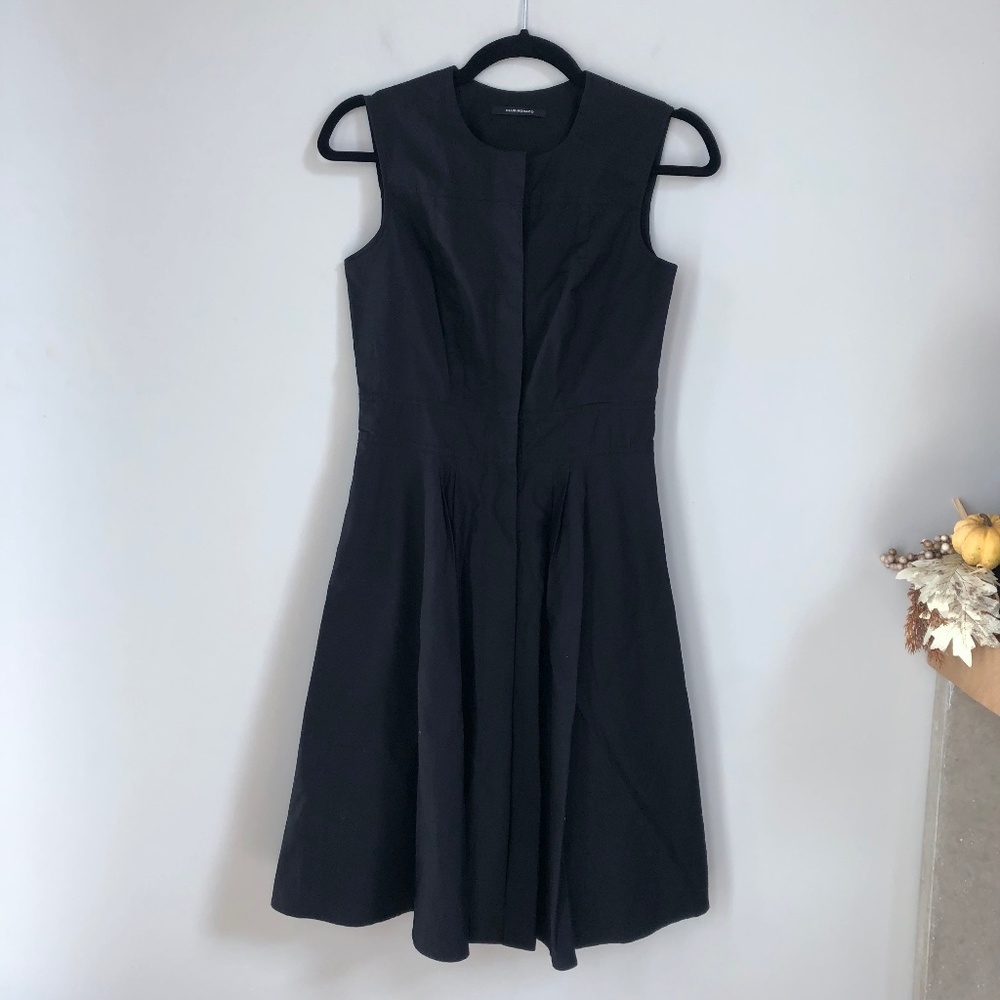 Club Monaco Black Pleated Sleeveless Dress